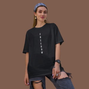 Freedom Black Oversized Tshirt