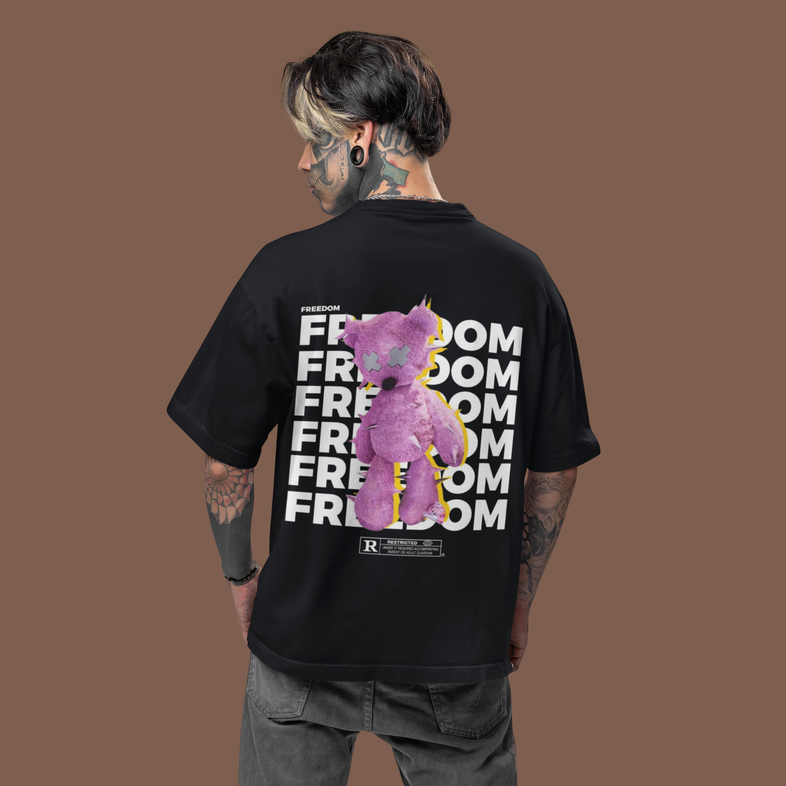 Freedom Black Oversized Tshirt