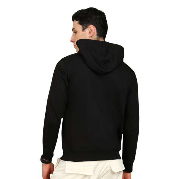 Black Unisex Solid Regular Fleece Hoodie