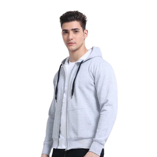 Cobalt Blue Unisex Solid Regular Zipper Hoodie